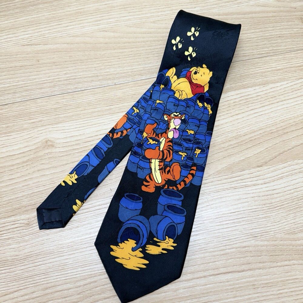 Disney Winnie the Pooh Necktie Tie Tigger Funny Formal Event Holiday Teacher Y2k